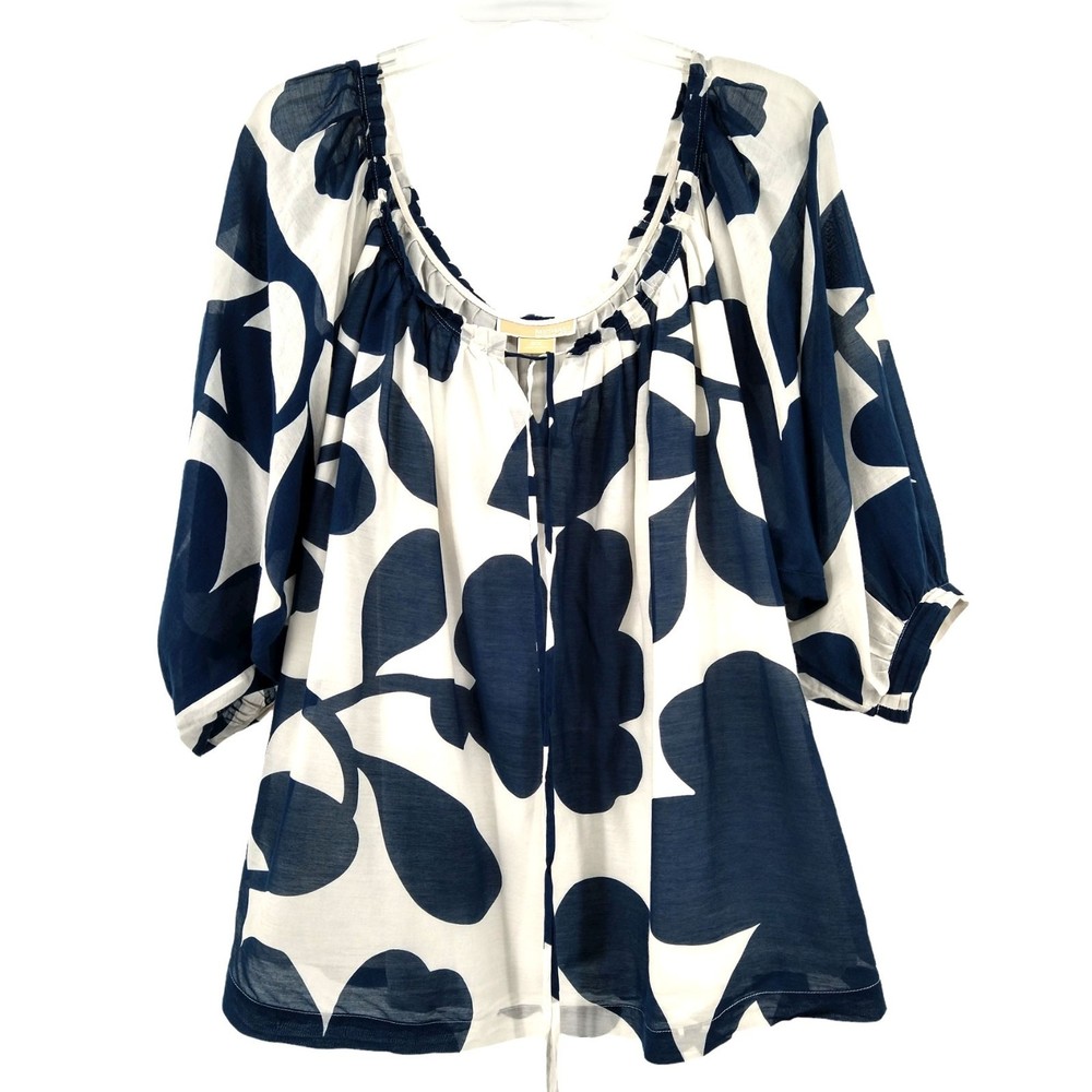 Michael Kors Cotton/Silk Peasant Blouse - 2X